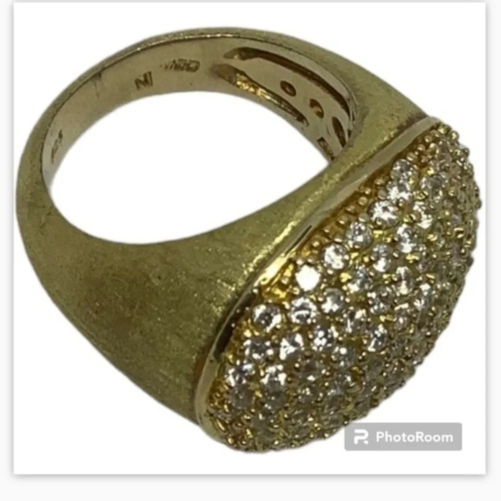 Gold over sterling silver CZ ring